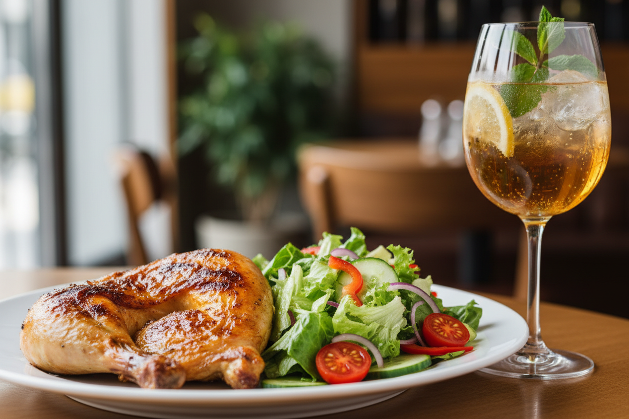 1/2 Hähnchen +Salat +1 Getränk