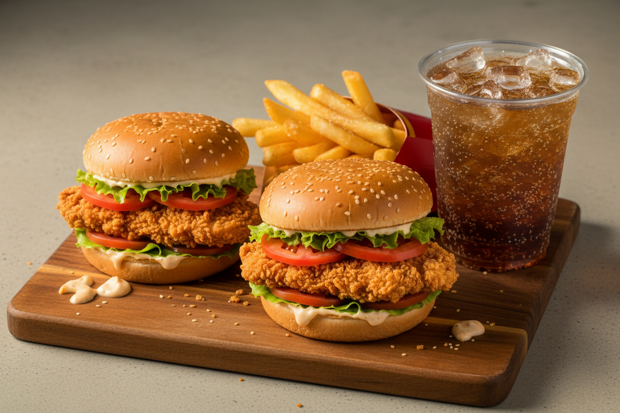 2xCrispy Chicken Burger + 1xPommes + 1xGetränk Hauptbild