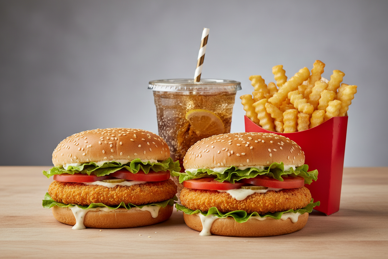 2xVegetarian Chicken Burger + 1x Pommes + 1xGetränk Hauptbild