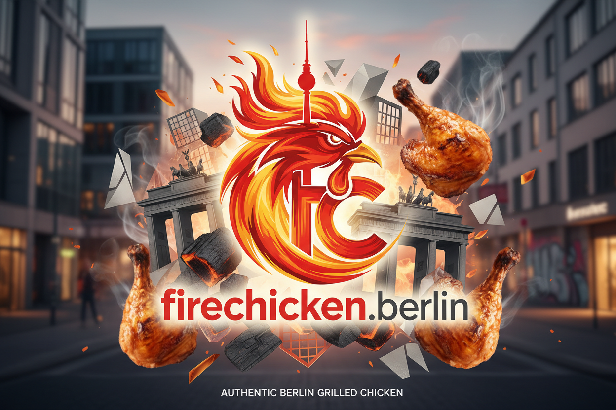 firechicken-berlin BURASI BERLİN TAVUK ÜRÜNLERİ SATAN BİR RESTURAN BUNIN KİMLİĞİNİ YANSITAN BİR RESİM YAP