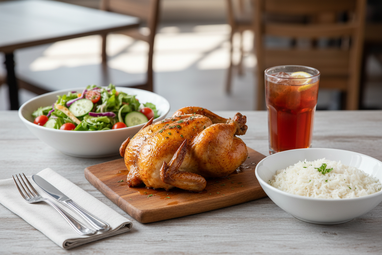 Ganzes Hähnchen +Salat +1 Getränk +reis Hauptbild