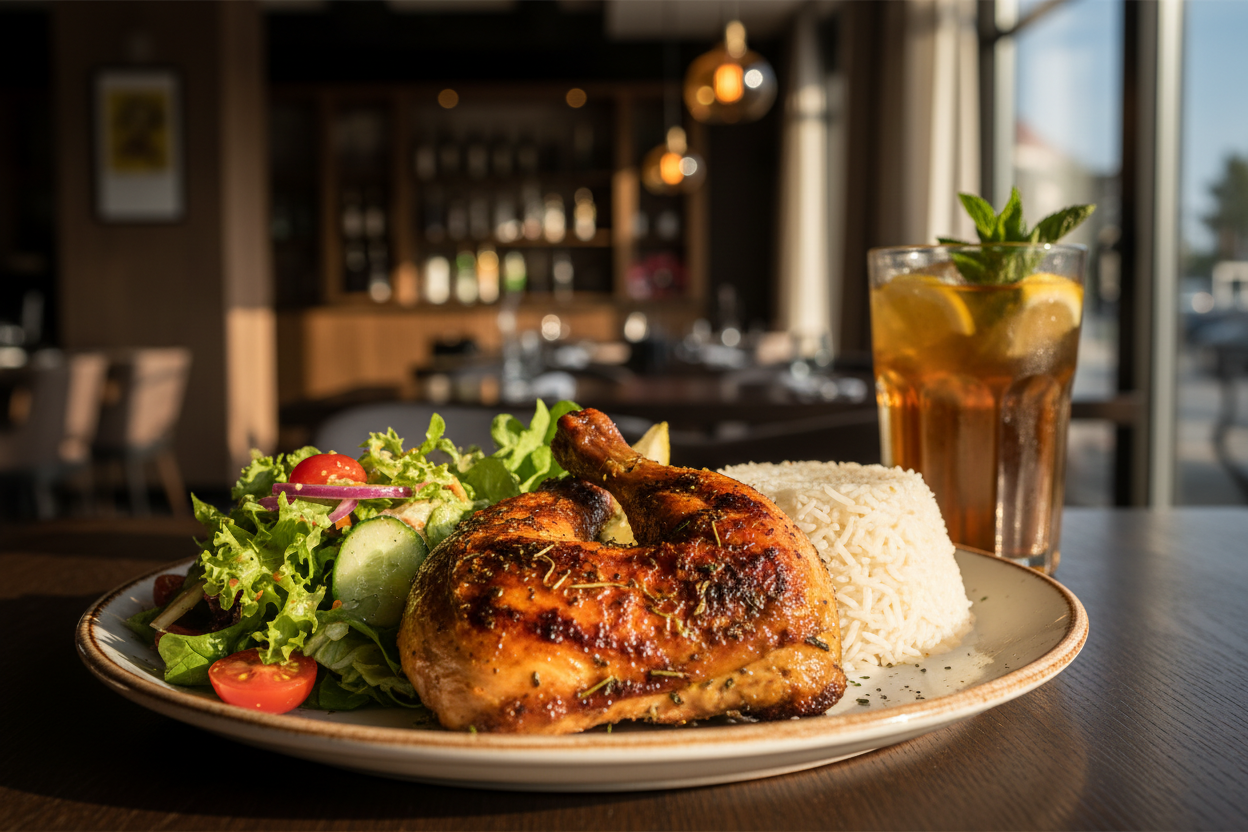 Halbes Hähnchen +Salat +1 Getränk +Reis Hauptbild